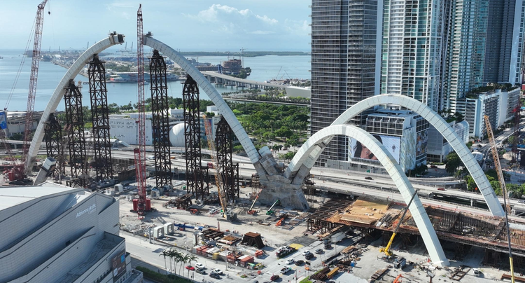 FDOT: Third Arch of Controversial $840M Signature Bridge Project Nearly Finished